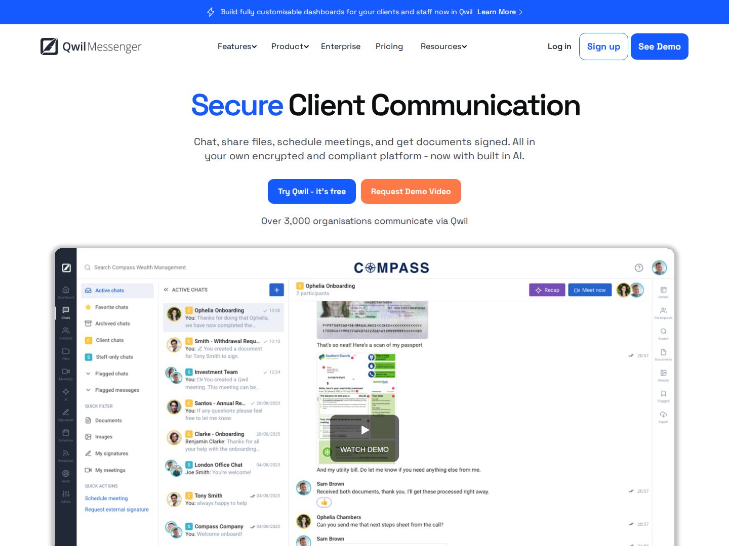 Главная страница qwilmessenger.com